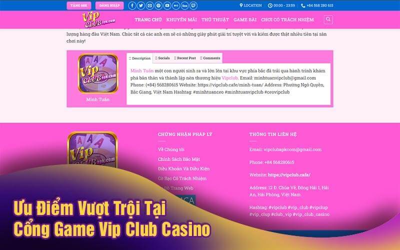 Ưu Điểm Vượt Trội Tại Cổng Game Vip Club Casino